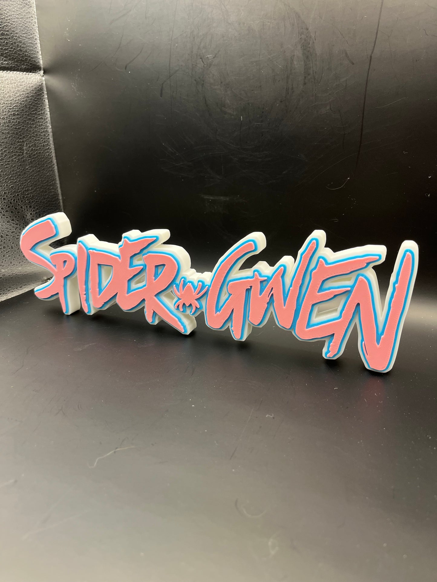 Spider-Gwen Logo Sign Display | 3D Wall Desk Shelf Art - UNRIVAL3D