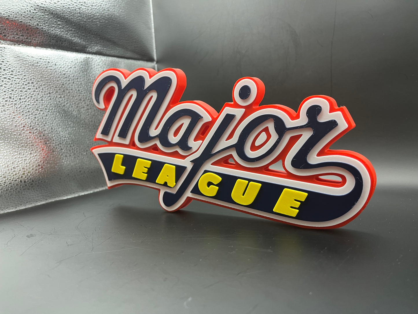 Major League Movie Logo Sign Display | 3D Wall Desk Shelf Art