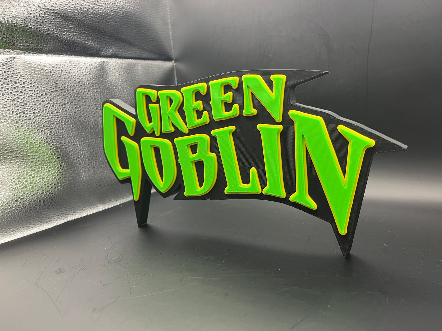 Green Goblin Logo Sign Display | 3D Wall Desk Shelf Art