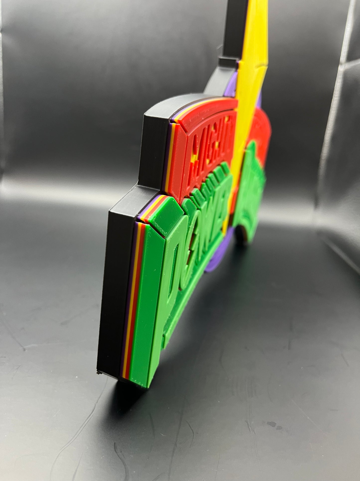 Mighty Morphin Power Rangers Logo Sign Display | 3D Wall Desk Shelf Art - UNRIVAL3D