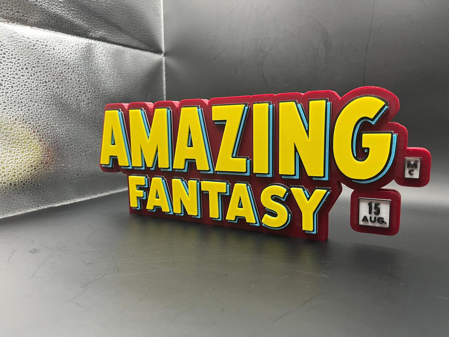 Spider-Man Amazing Fantasy 15 Title Logo Sign Display | 3D Wall Desk Shelf Art - UNRIVAL3D