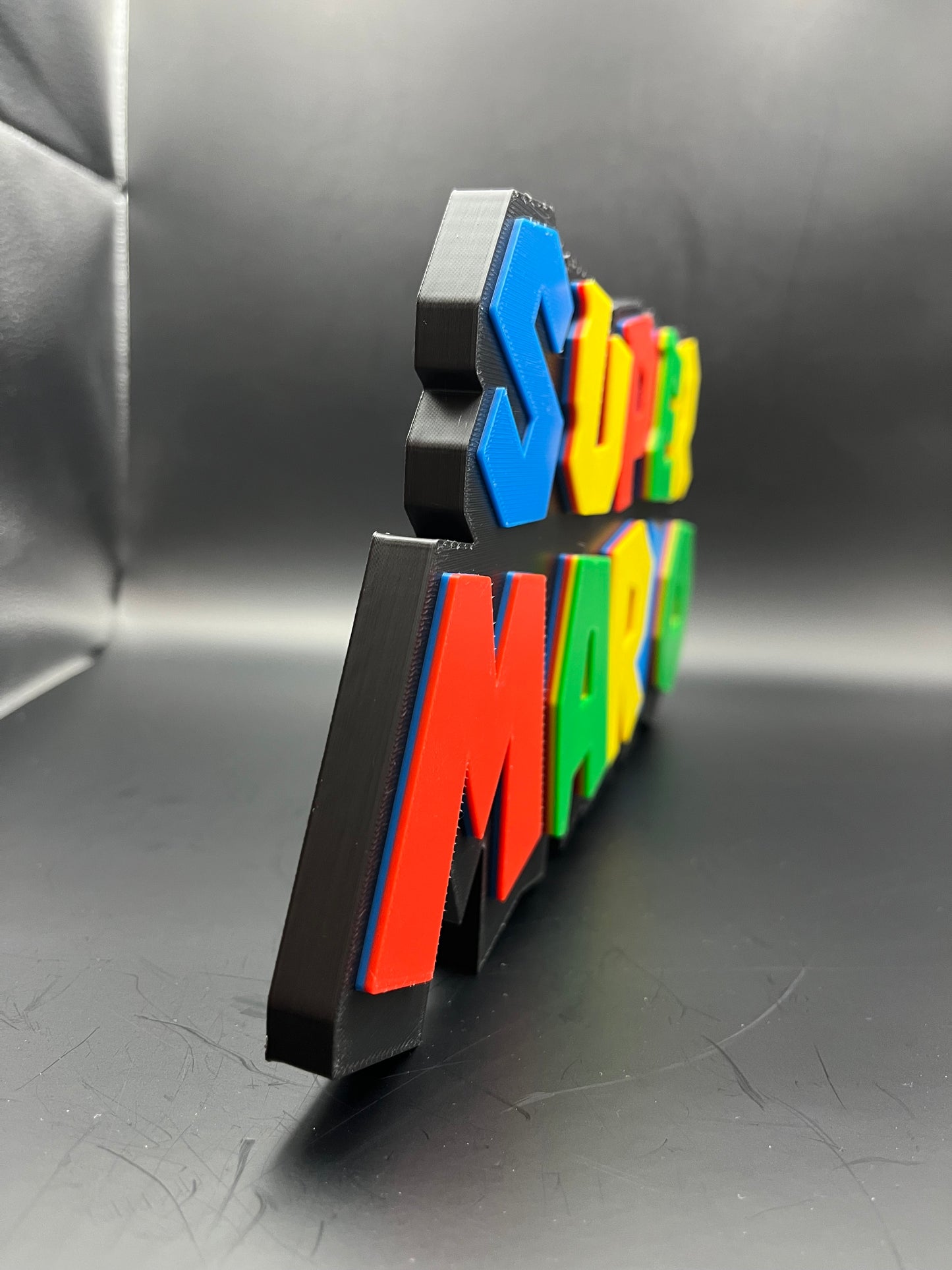 Super Mario Logo Sign Display | 3D Wall Desk Shelf Art
