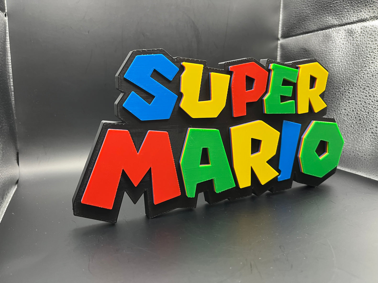 Super Mario Logo Sign Display | 3D Wall Desk Shelf Art