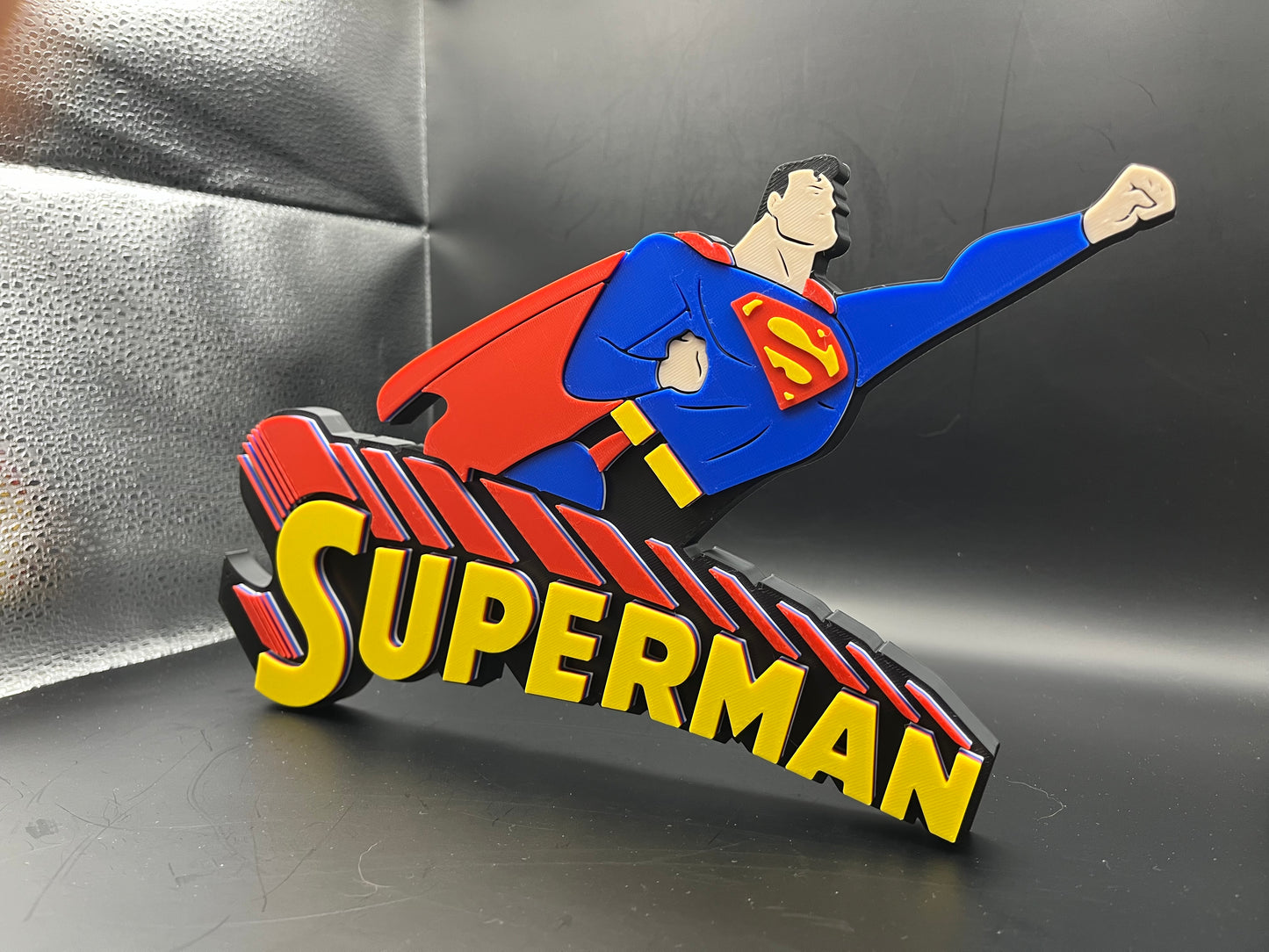 Superman Logo Sign Display | 3D Wall Desk Shelf Art - UNRIVAL3D