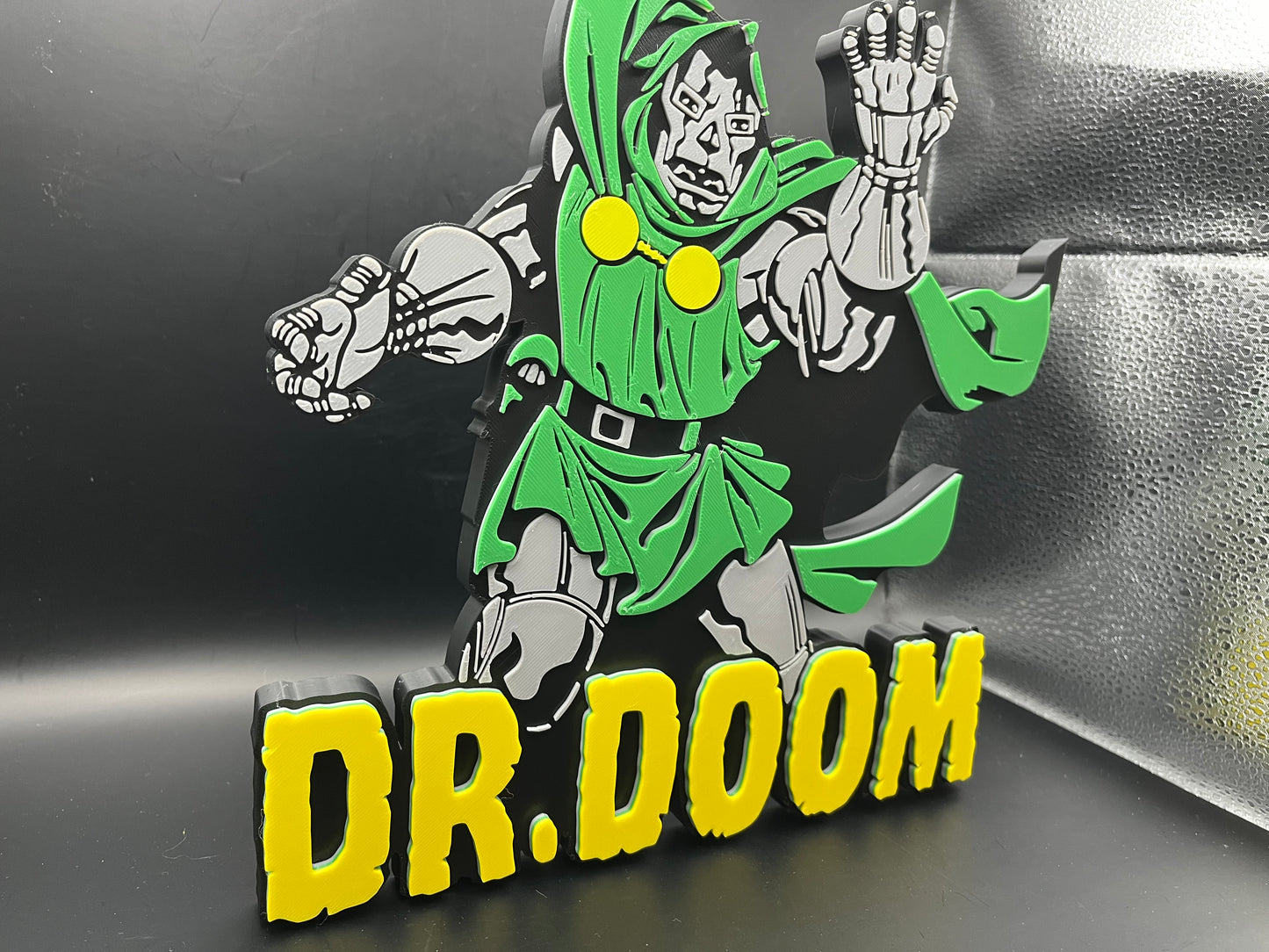 Dr. Doom Logo Sign Display | 3D Wall Desk Shelf Art - UNRIVAL3D