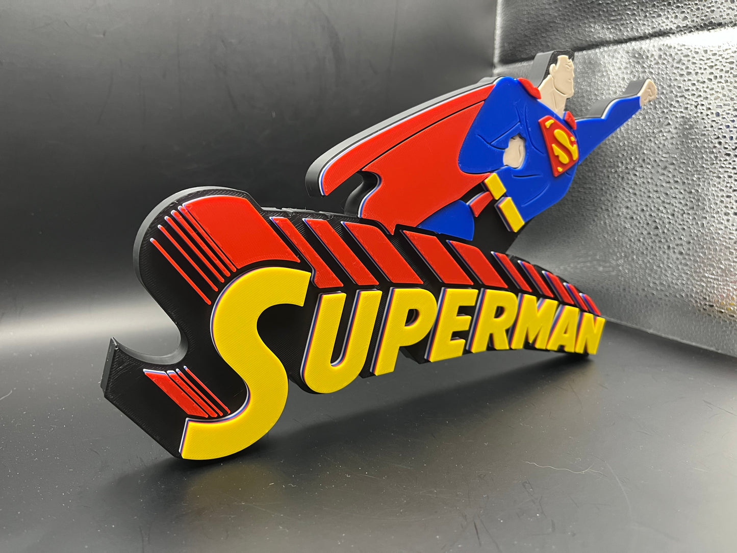 Superman Logo Sign Display | 3D Wall Desk Shelf Art - UNRIVAL3D