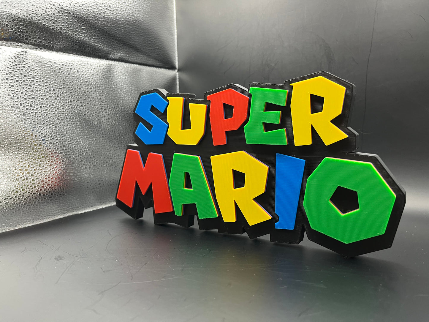 Super Mario Logo Sign Display | 3D Wall Desk Shelf Art