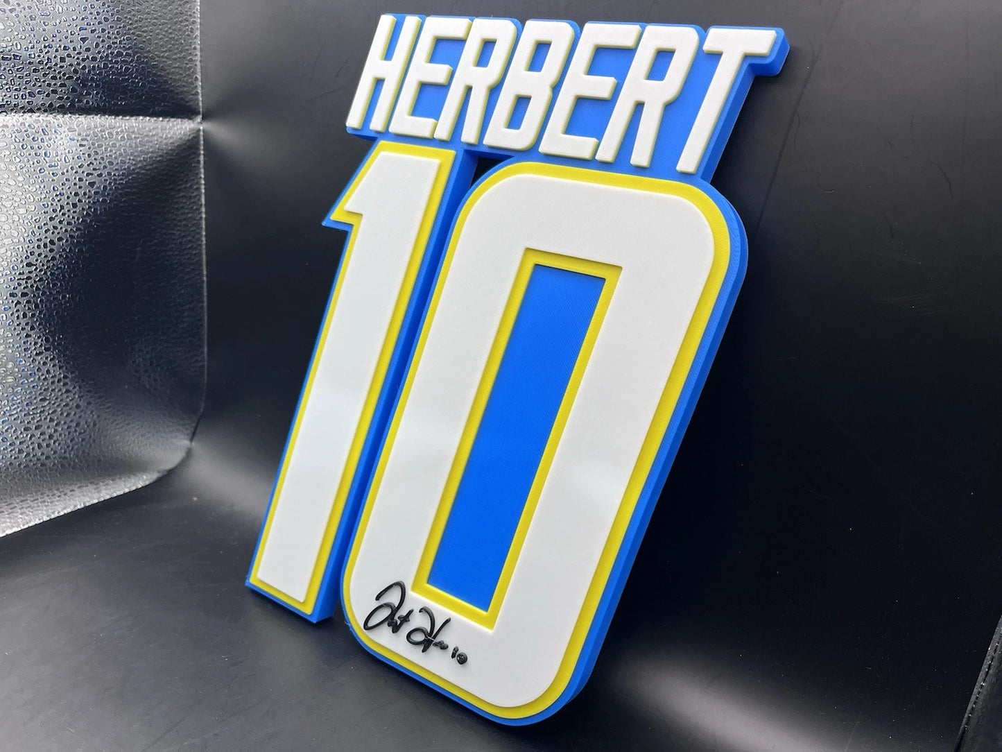 Justin Herbert 10 Logo Sign Display | 3D Wall Desk Shelf Art
