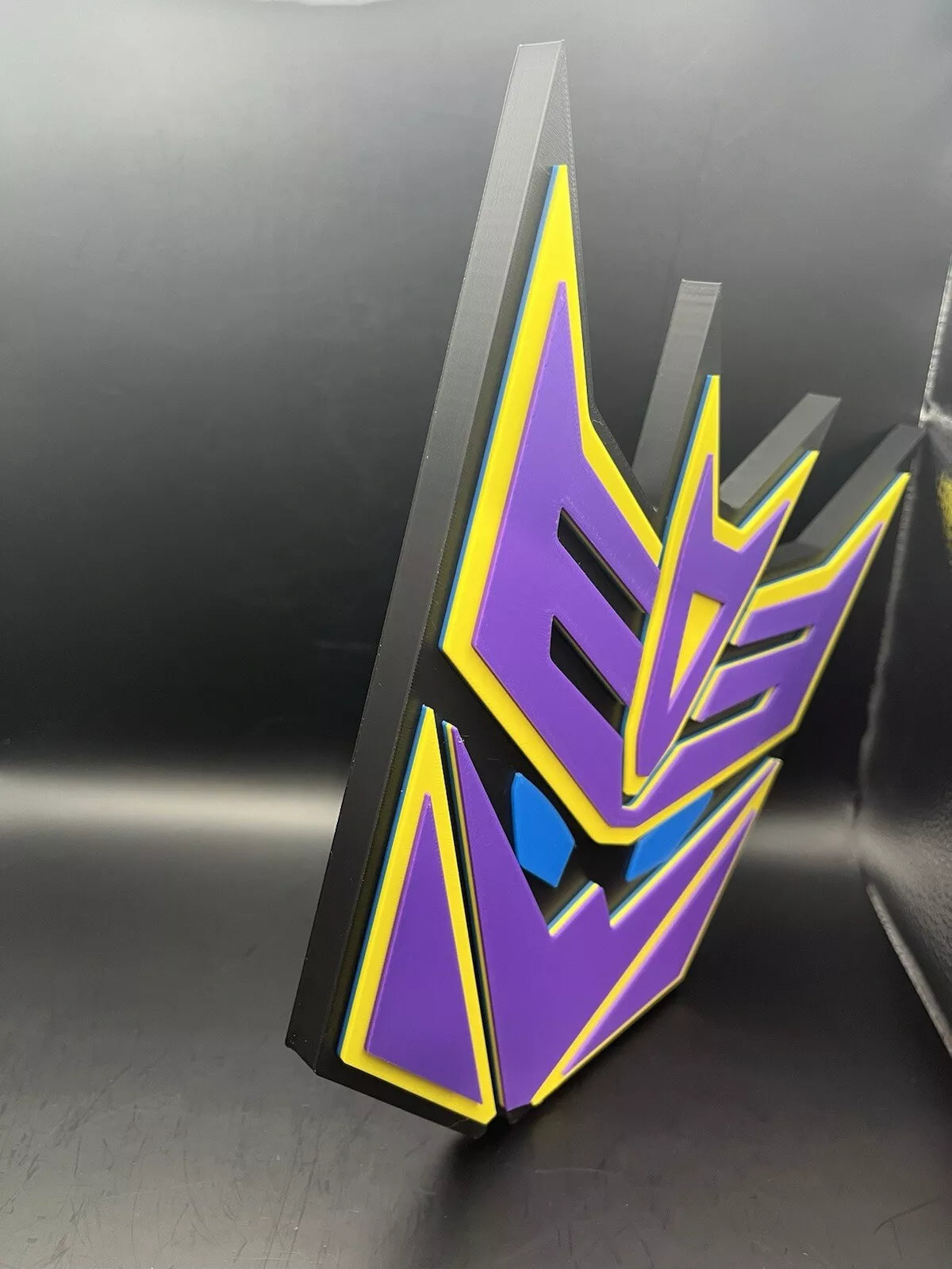 Megatronus Prime Transformers Logo Sign Display | 3D Wall Desk Shelf Art