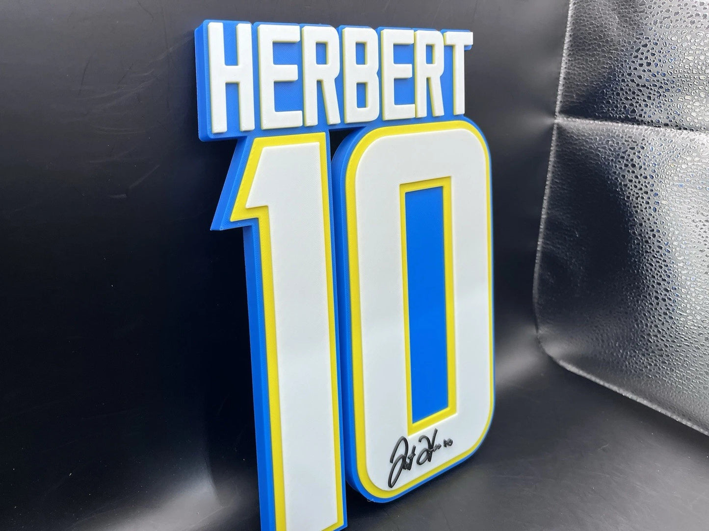 Justin Herbert 10 Logo Sign Display | 3D Wall Desk Shelf Art
