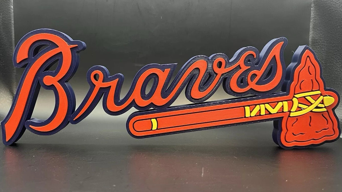 Atlanta Braves Logo Sign Display | 3D Wall Desk Shelf Art