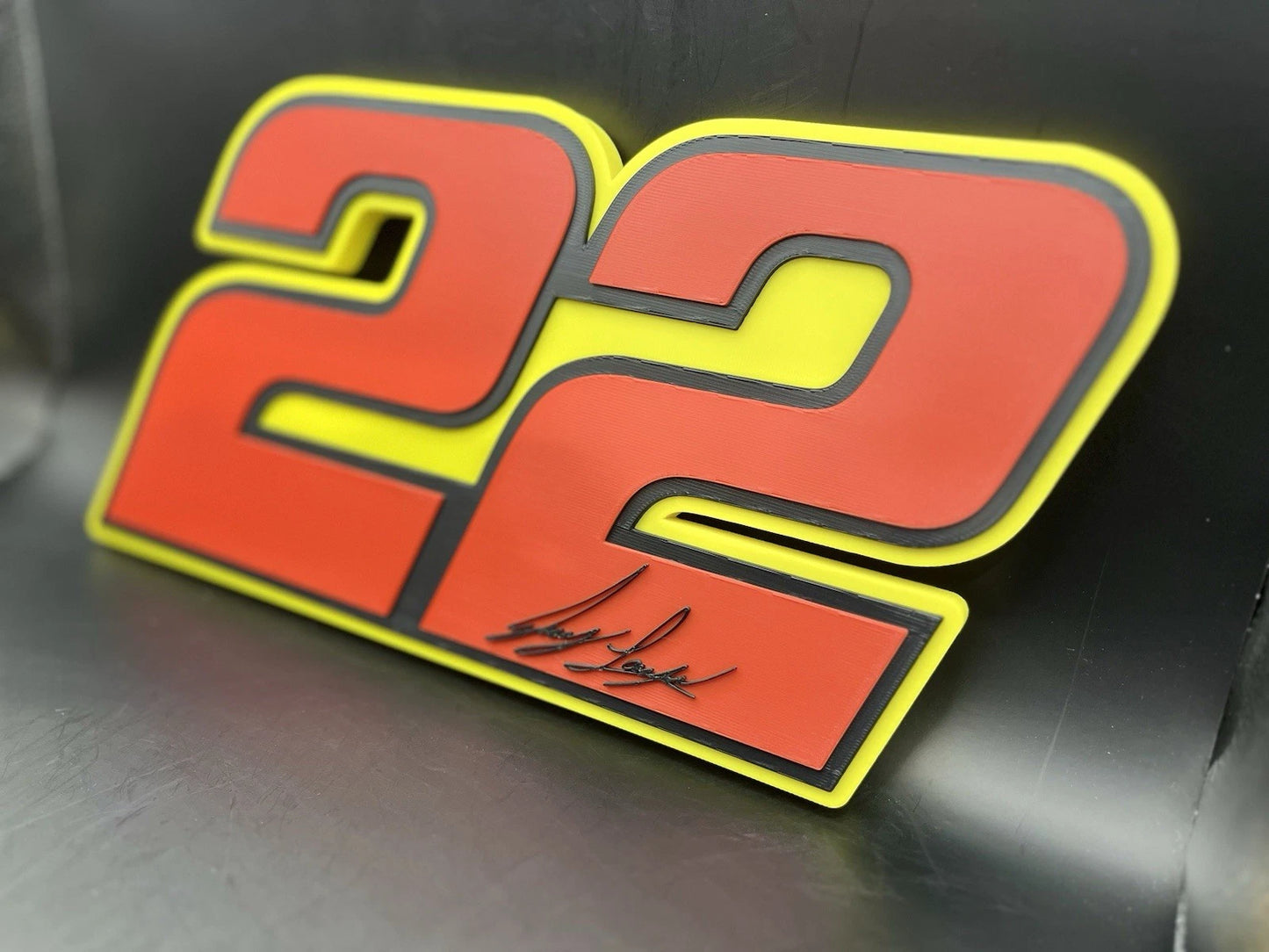 Joey Logano 22 Logo Sign Display | 3D Wall Desk Shelf Art
