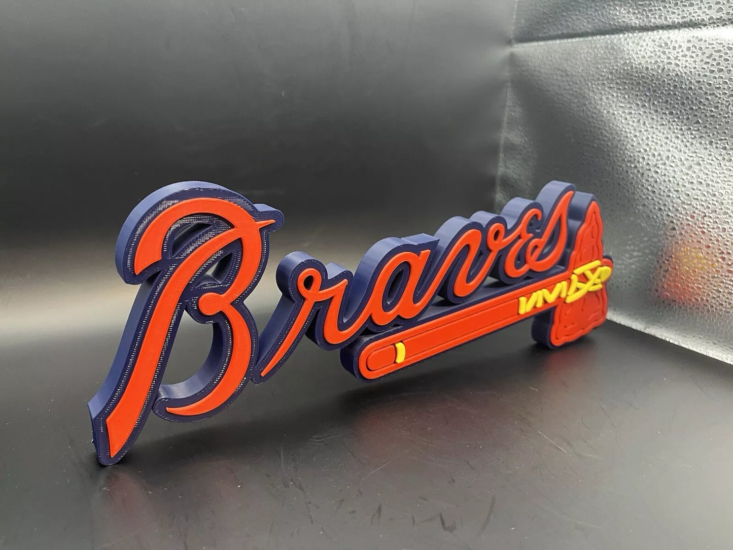 Atlanta Braves Logo Sign Display | 3D Wall Desk Shelf Art