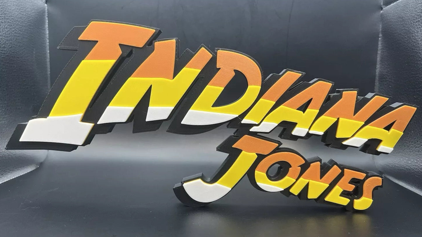 Indiana Jones Logo Sign Display | 3D Wall Desk Shelf Art