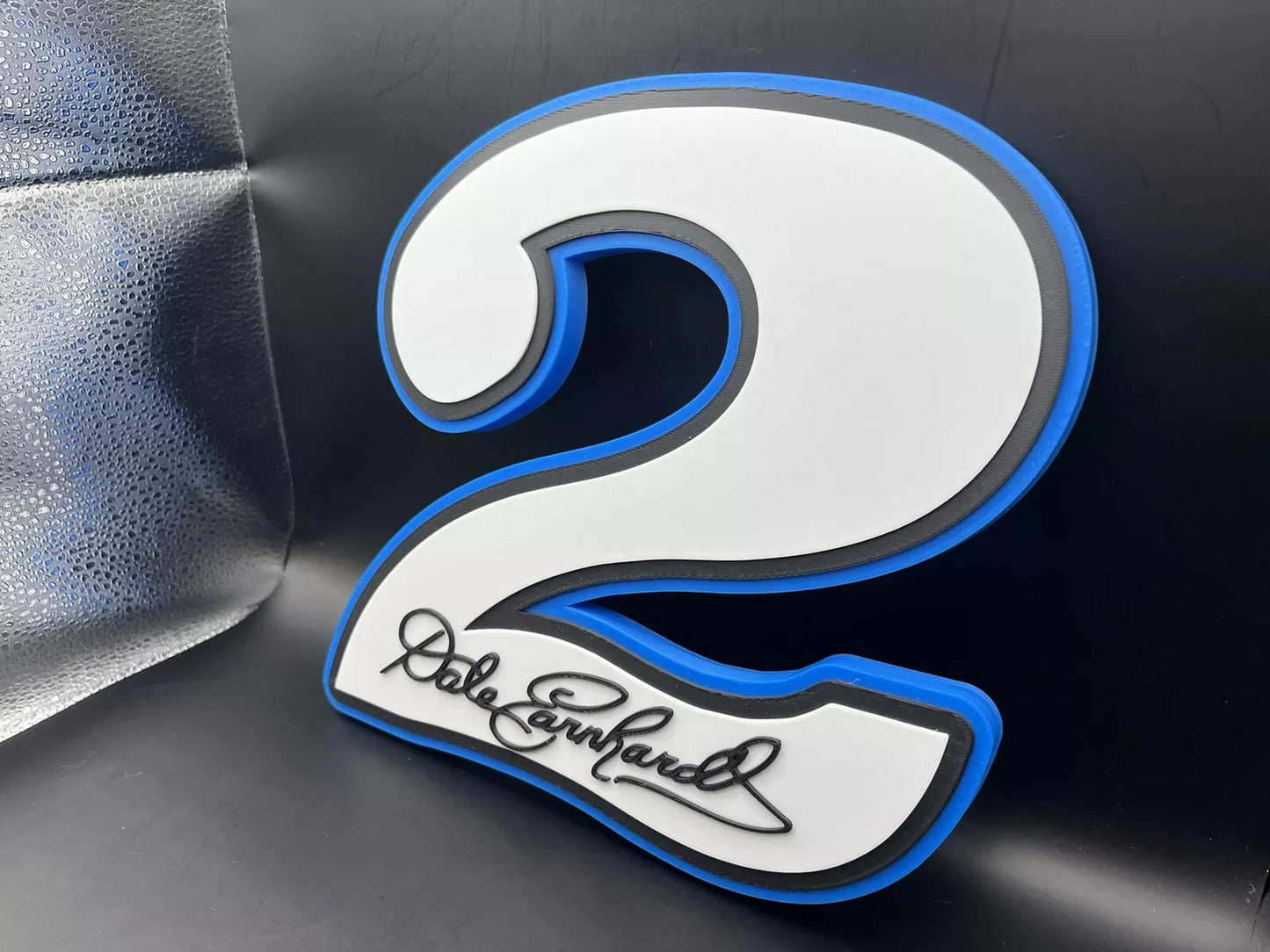 Dale Earnhardt Sr. 1980 #2 Logo Sign Display | 3D Wall Desk Shelf Art