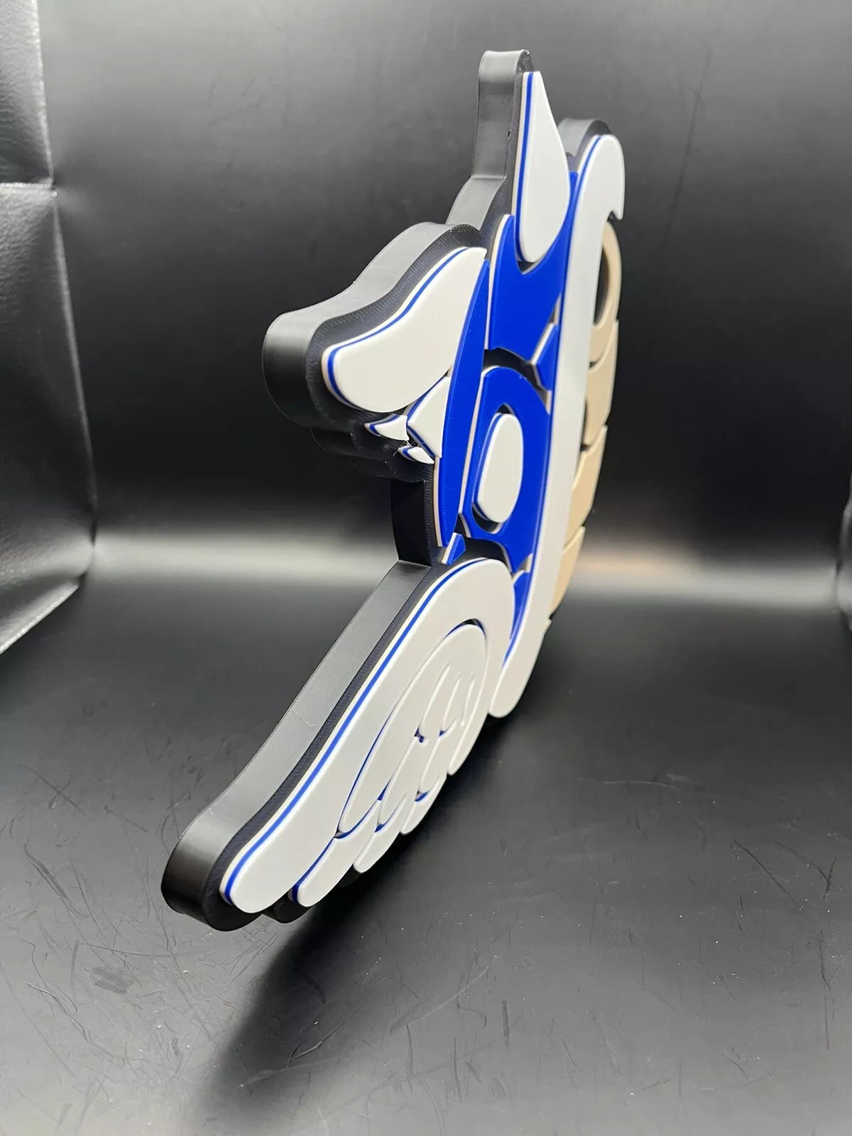 Mario Kart Blue Shell Logo Sign Display | 3D Wall Desk Shelf Art