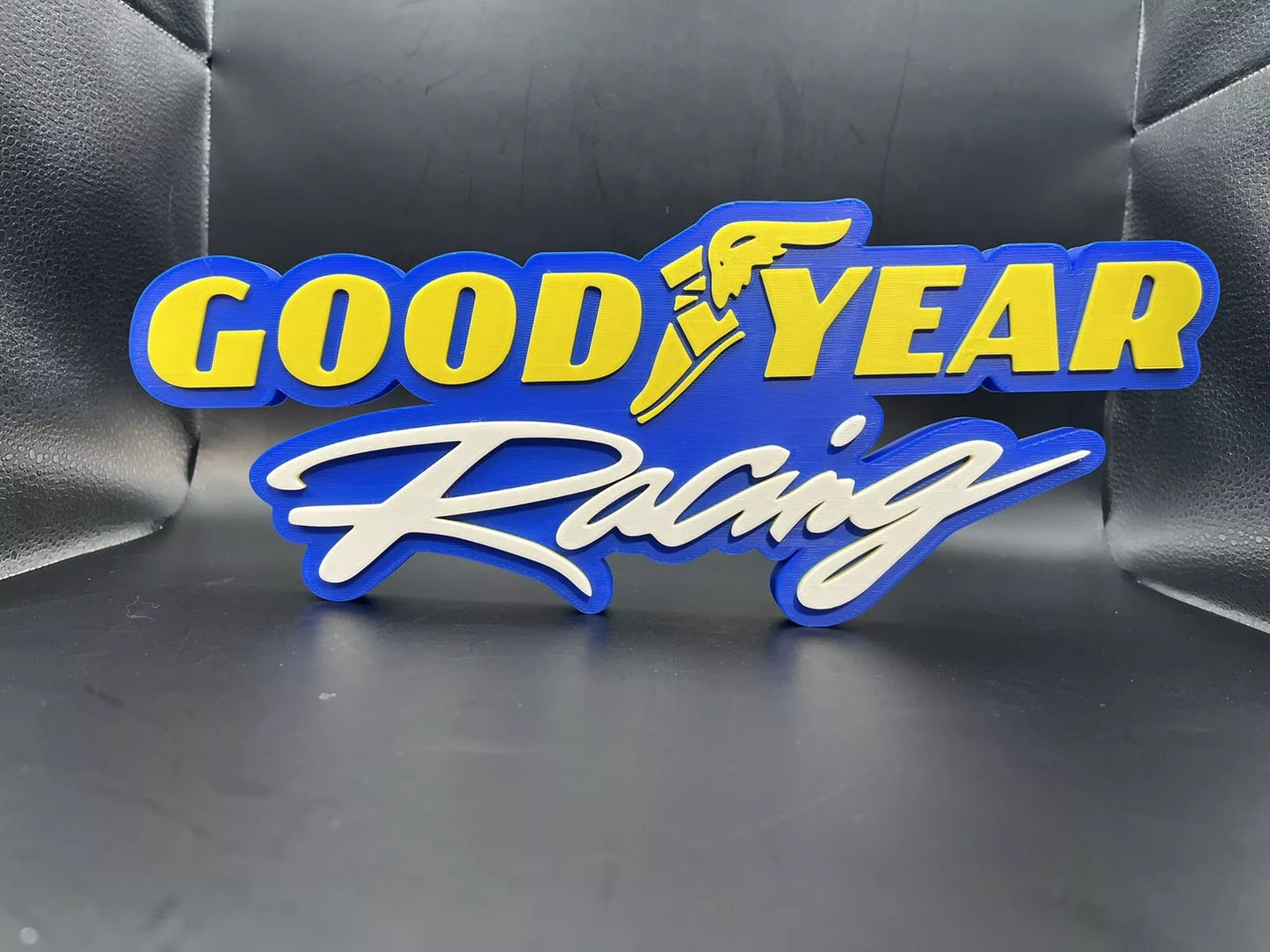 Goodyear Racing Logo Sign Display | 3D Wall Desk Shelf Art