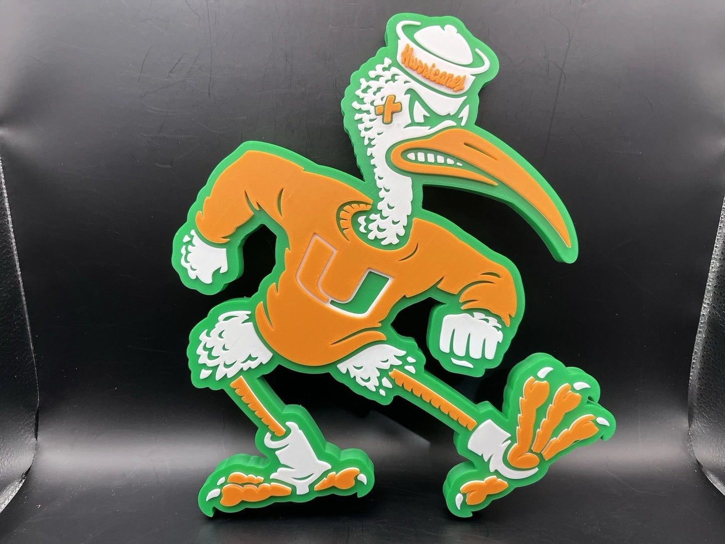 Miami Hurricanes Logo Sign Display | 3D Wall Desk Shelf Art
