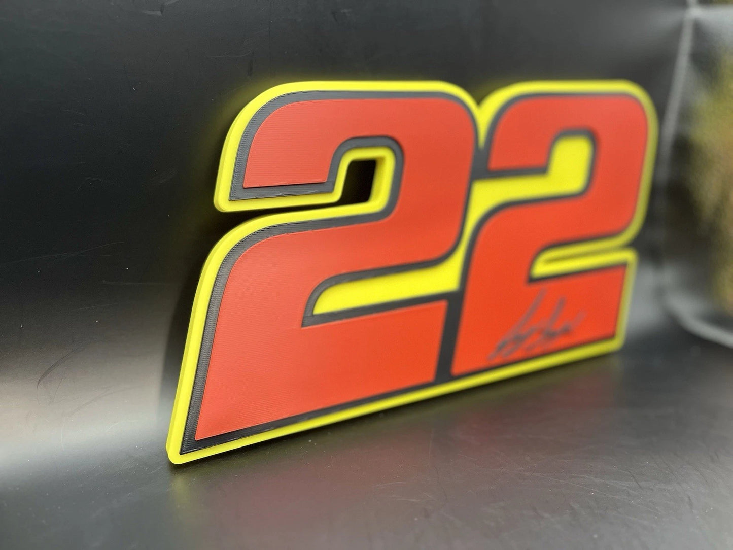 Joey Logano 22 Logo Sign Display | 3D Wall Desk Shelf Art