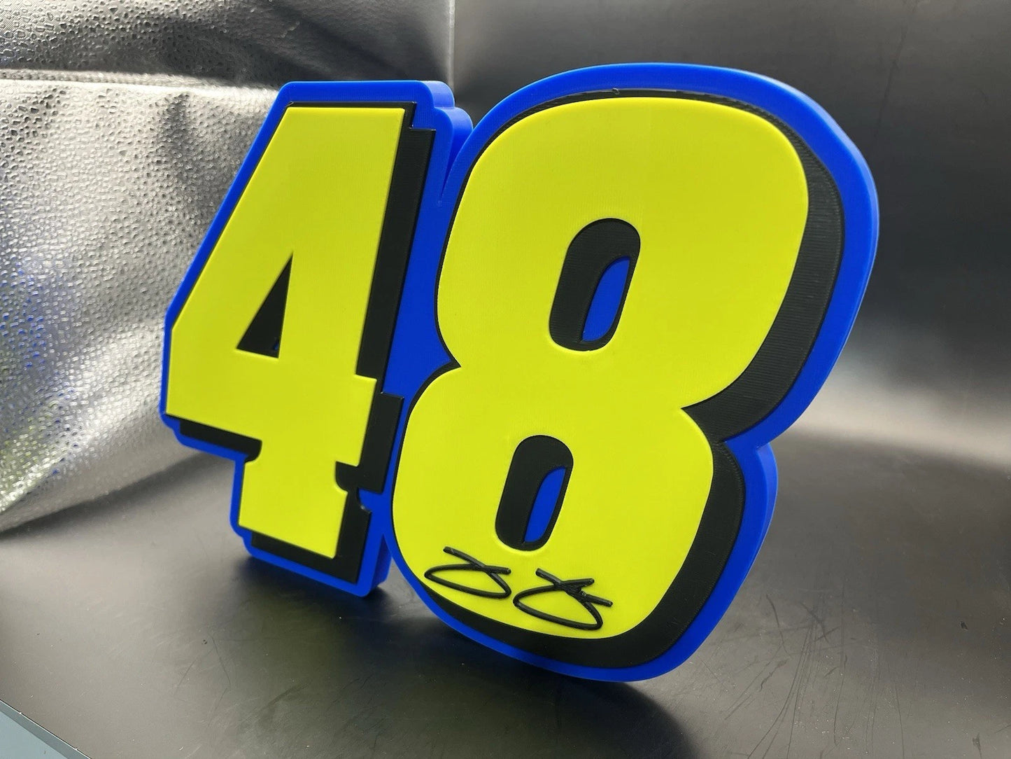 Jimmie Johnson 48 Logo Sign Display | 3D Wall Desk Shelf Art