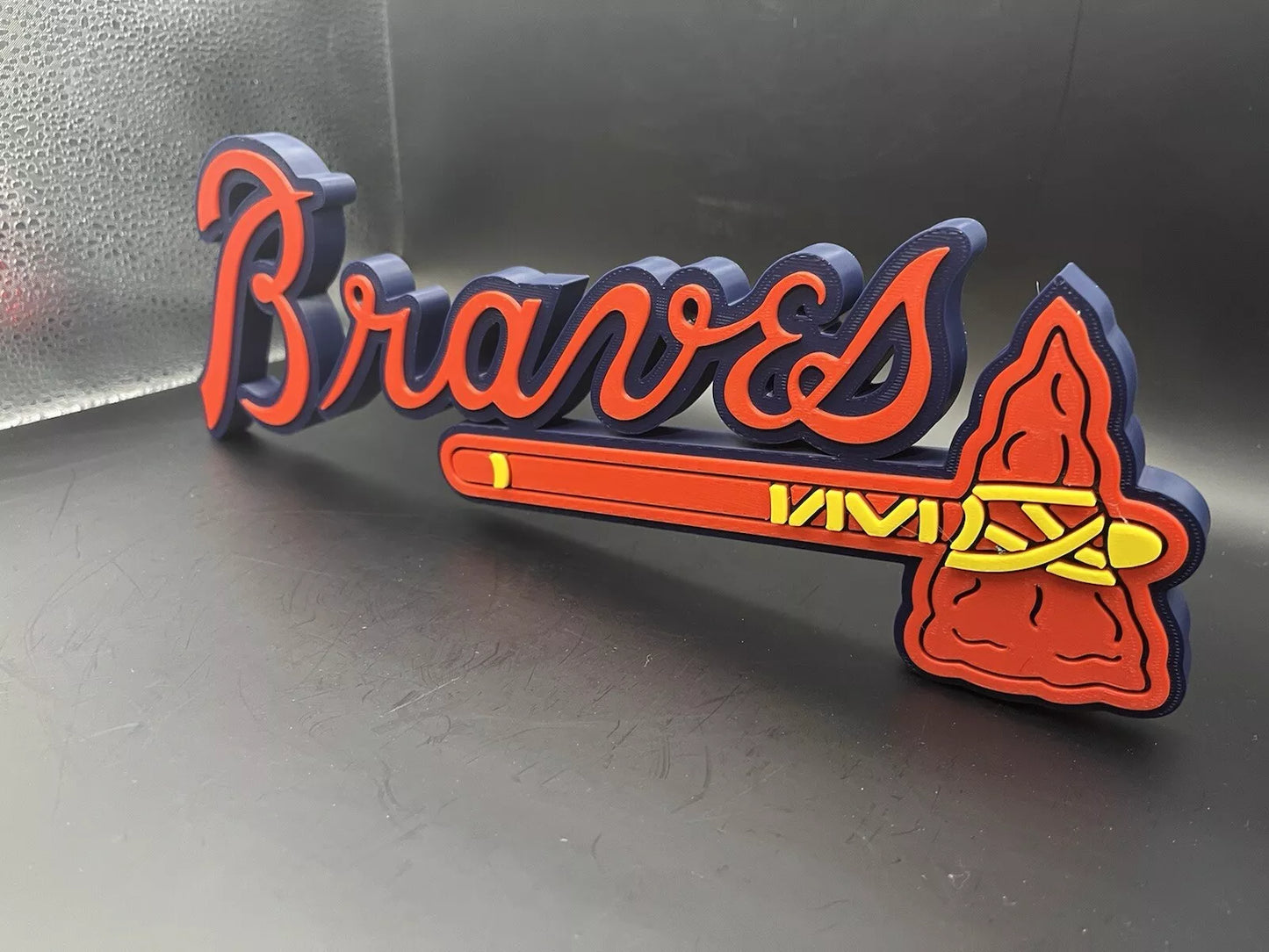Atlanta Braves Logo Sign Display | 3D Wall Desk Shelf Art
