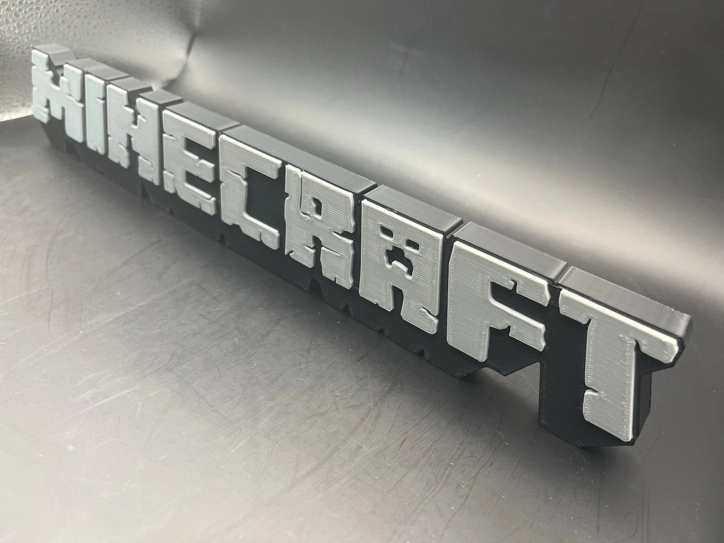Minecraft Logo Sign Display | 3D Wall Desk Shelf Art