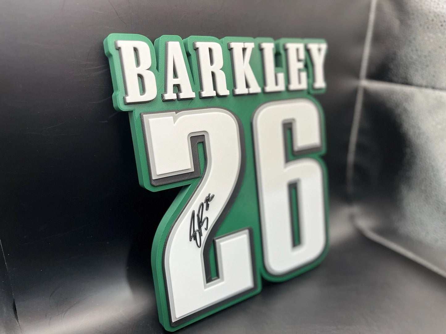 Saquon Barkley 26 Logo Sign Display | 3D Wall Desk Shelf Art