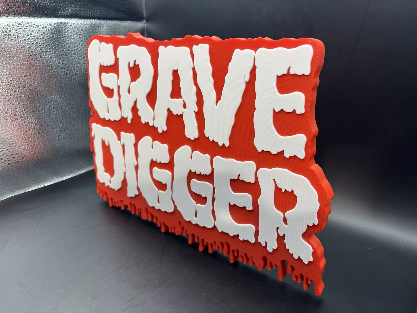 Grave Digger Logo Sign Display | 3D Wall Desk Shelf Art