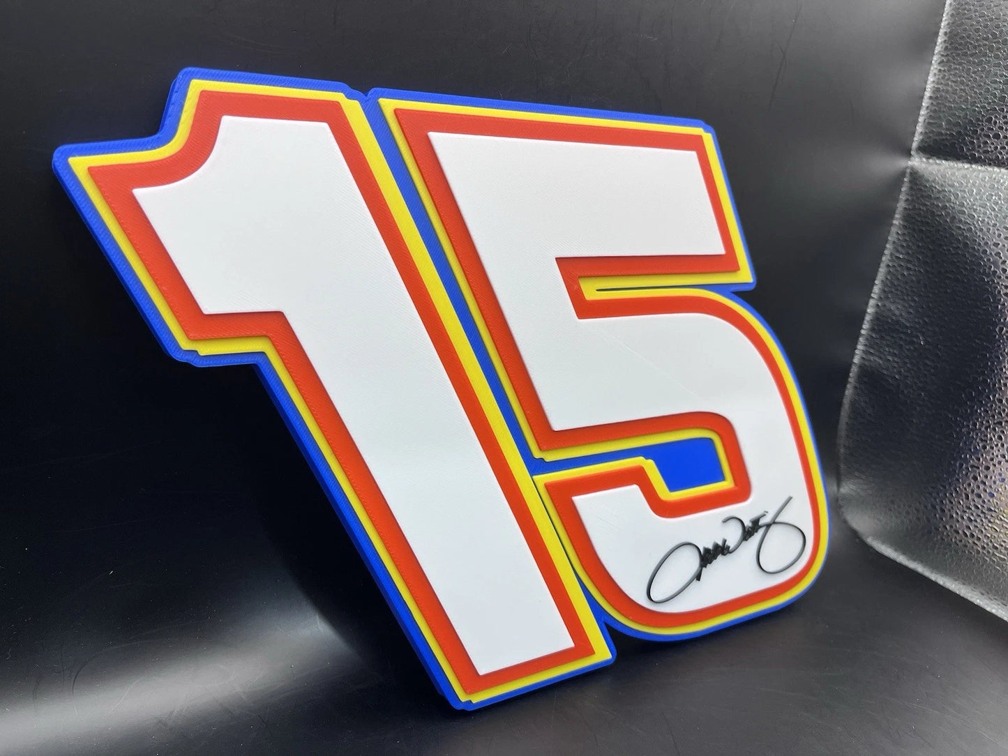Michael Waltrip 15 Logo Sign Display | 3D Wall Desk Shelf Art