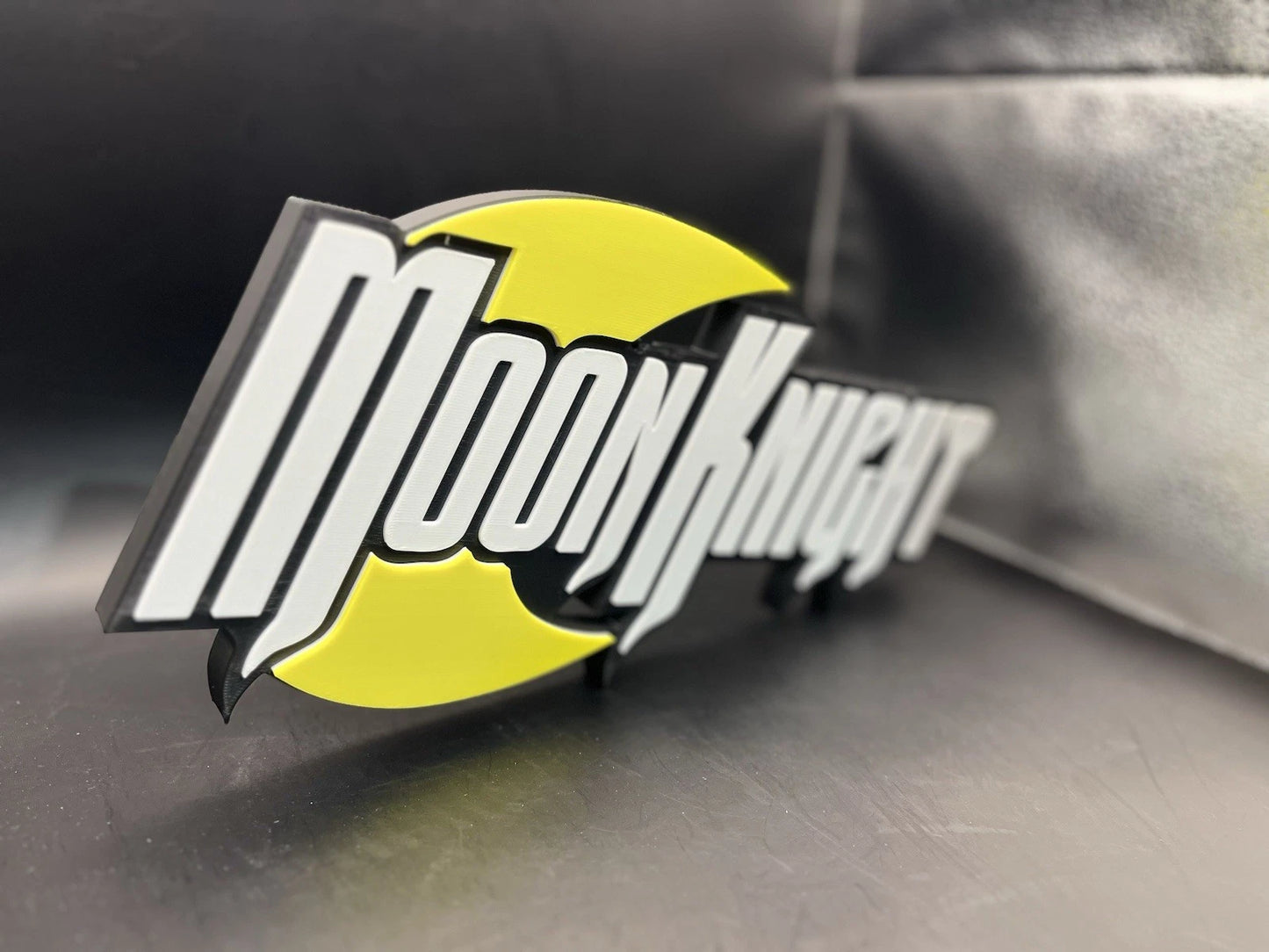 Moon Knight Logo Sign Display | 3D Wall Desk Shelf Art