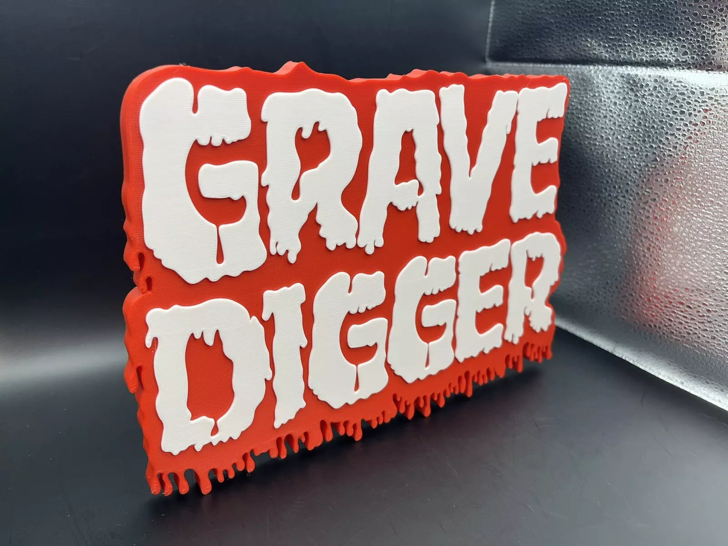 Grave Digger Logo Sign Display | 3D Wall Desk Shelf Art