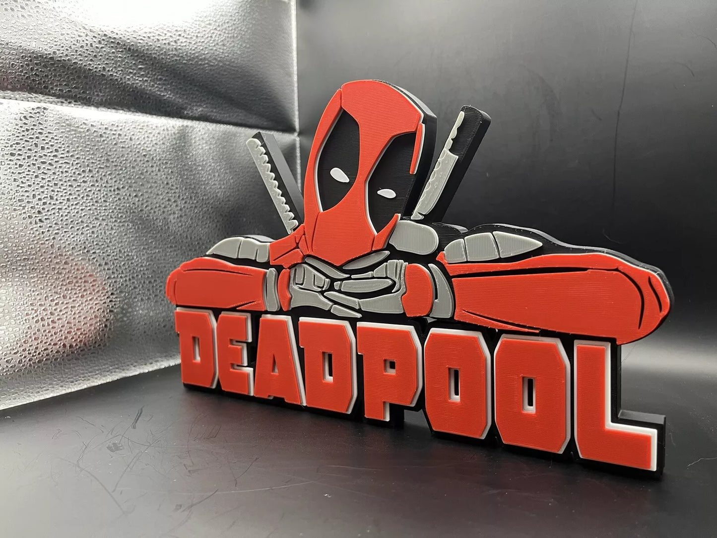Deadpool Logo Sign Display | 3D Wall Desk Shelf Art