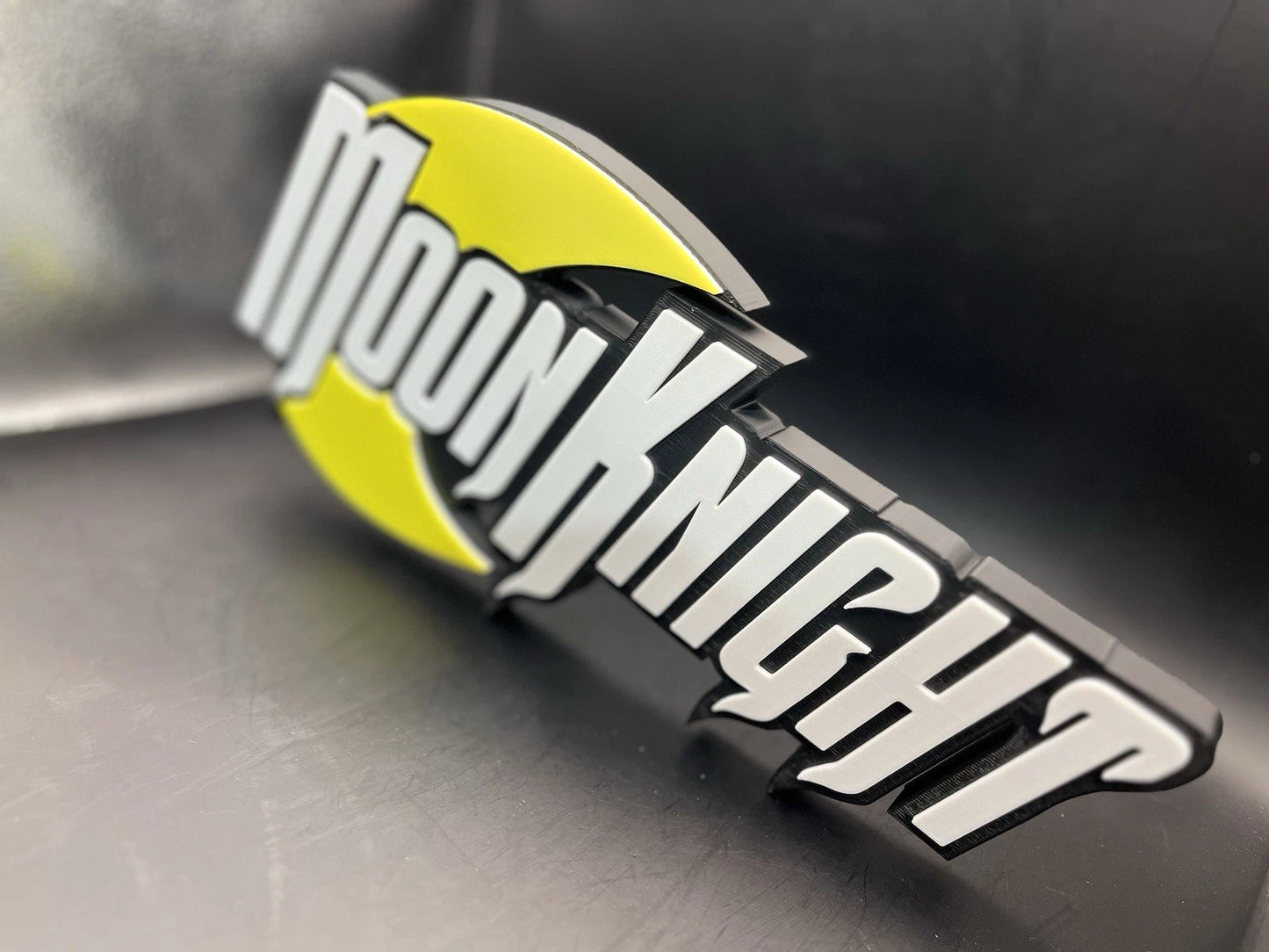 Moon Knight Logo Sign Display | 3D Wall Desk Shelf Art