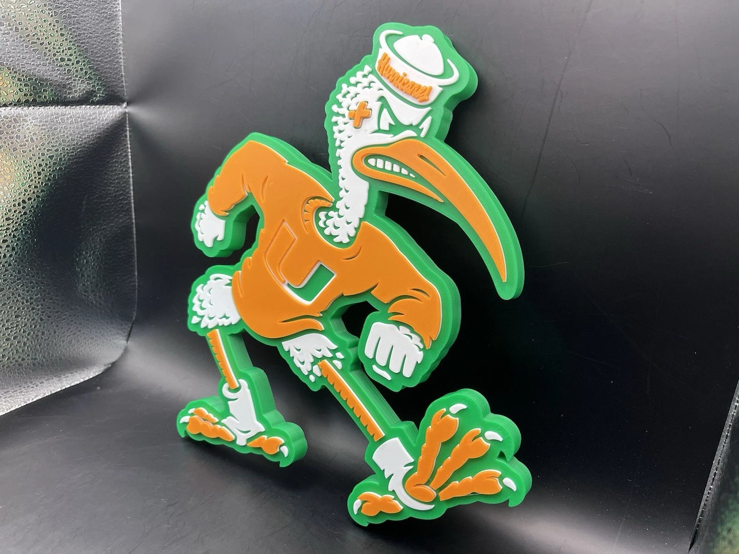 Miami Hurricanes Logo Sign Display | 3D Wall Desk Shelf Art