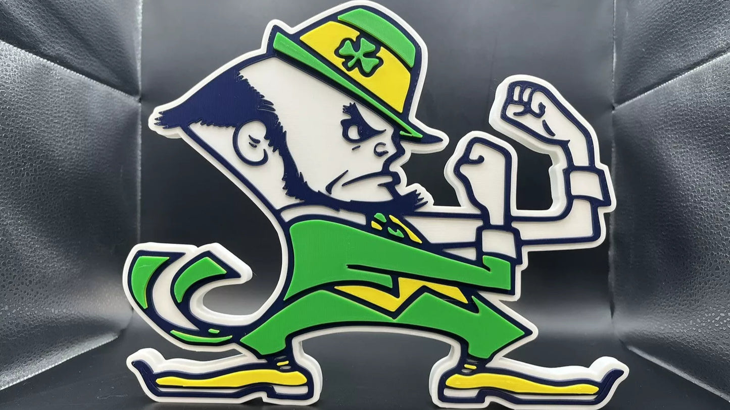 Notre Dame Fighting Irish Logo Sign Display | 3D Wall Desk Shelf Art