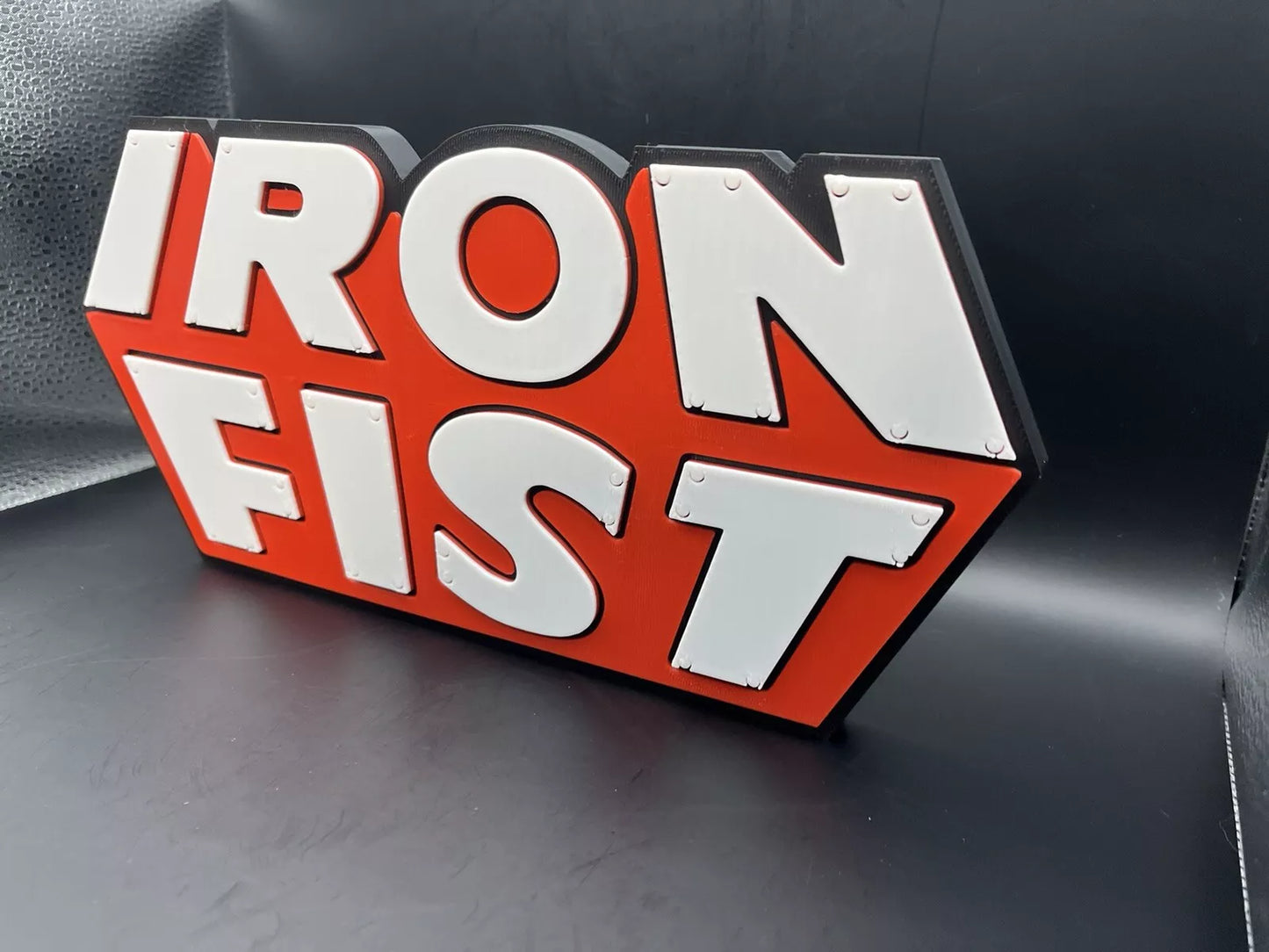 Iron Fist Logo Sign Display | 3D Wall Desk Shelf Art