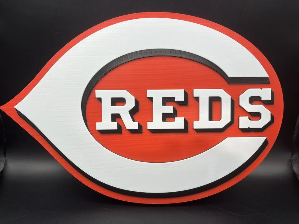 Cincinnati Reds Logo Sign Display | 3D Wall Desk Shelf Art