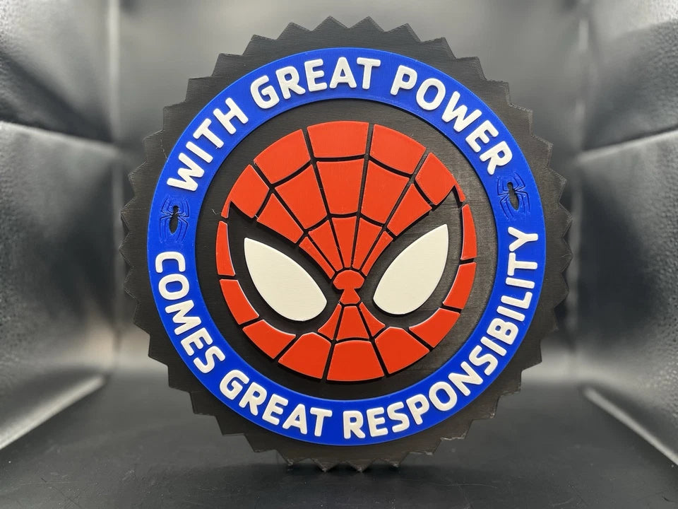 Spider-Man Logo Sign Display | 3D Wall Desk Shelf Art