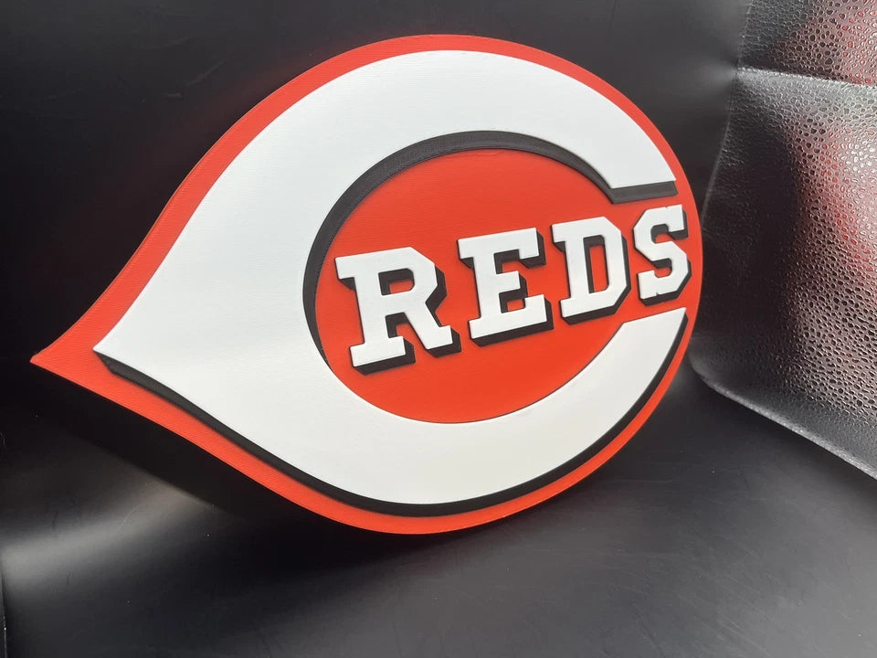 Cincinnati Reds Logo Sign Display | 3D Wall Desk Shelf Art