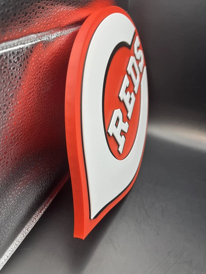 Cincinnati Reds Logo Sign Display | 3D Wall Desk Shelf Art