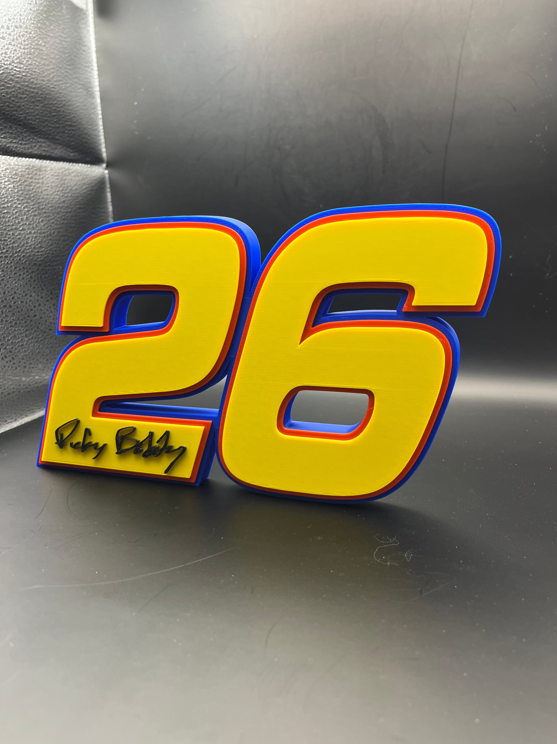 Ricky Bobby 26 Logo Sign Display | 3D Wall Desk Shelf Art - UNRIVAL3D