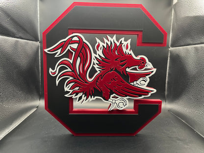 South Carolina Gamecocks Logo Sign Display | 3D Wall Desk Shelf Art - UNRIVAL3D