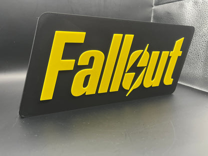 Fallout Logo Sign Display | 3D Wall Desk Shelf Art - UNRIVAL3D