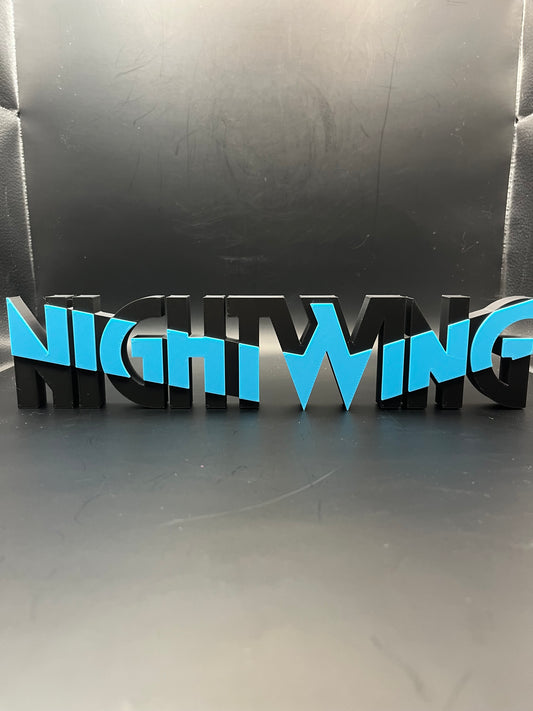 Nightwing Logo Sign Display | 3D Wall Desk Shelf Art - UNRIVAL3D