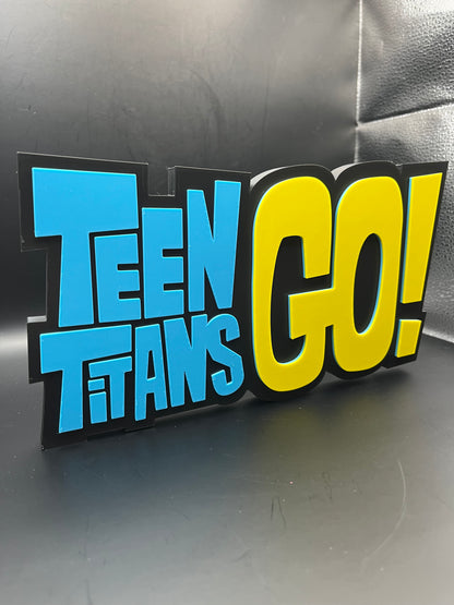 Teen Titans Go Logo Sign Display | 3D Wall Desk Shelf Art - UNRIVAL3D