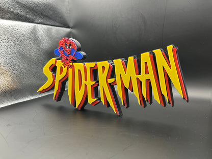 Spider-Man The Animated Series Logo Sign Display | 3D Wall Desk Shelf Art