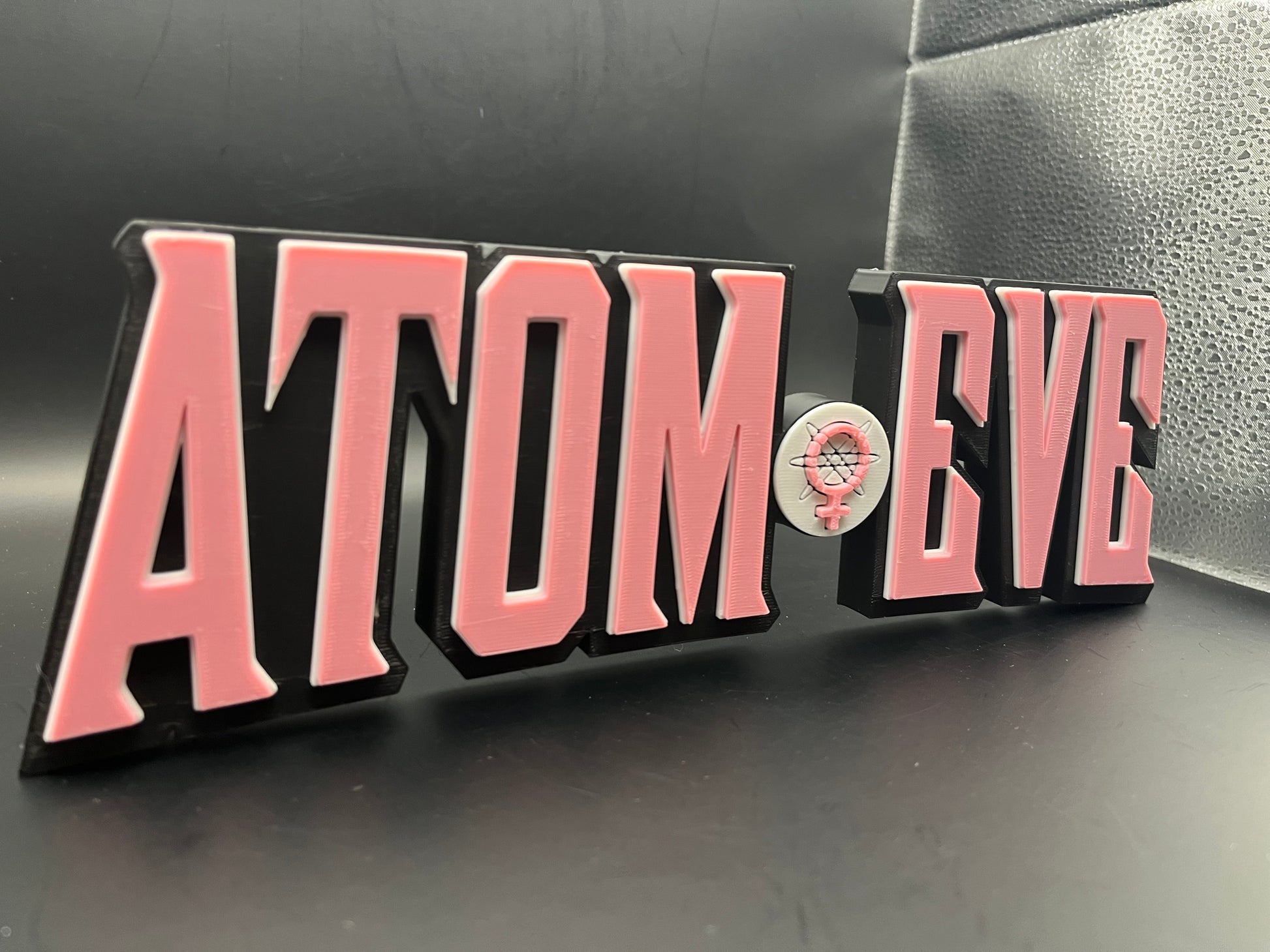 Atom Eve Logo Sign Display | 3D Wall Desk Shelf Art - UNRIVAL3D