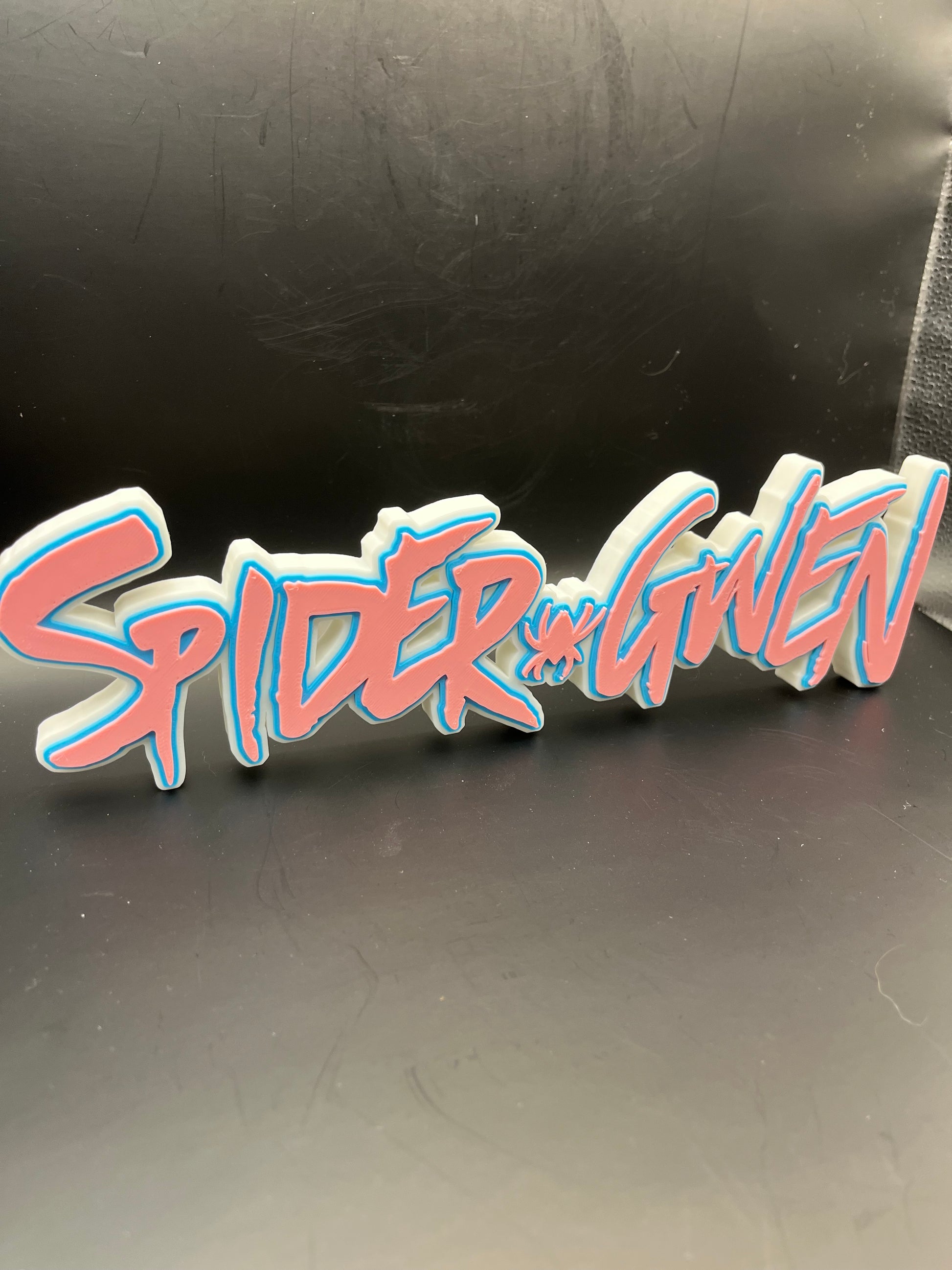 Spider-Gwen Logo Sign Display | 3D Wall Desk Shelf Art - UNRIVAL3D