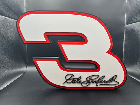 Dale Earnhardt Sr 3 Logo Sign Display | 3D Wall Desk Shelf Art - UNRIVAL3D