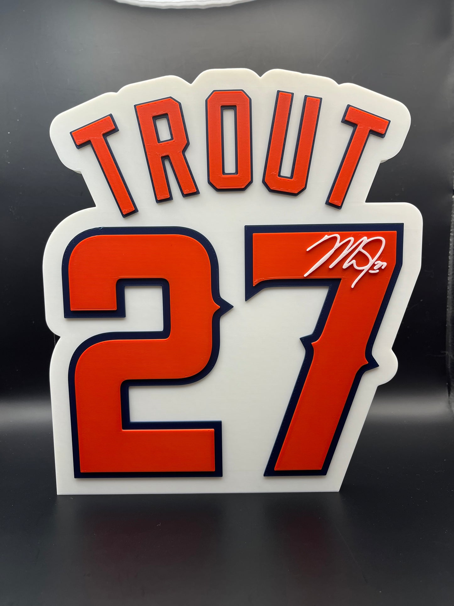 Mike Trout Logo Sign Display | 3D Wall Desk Shelf Art - UNRIVAL3D